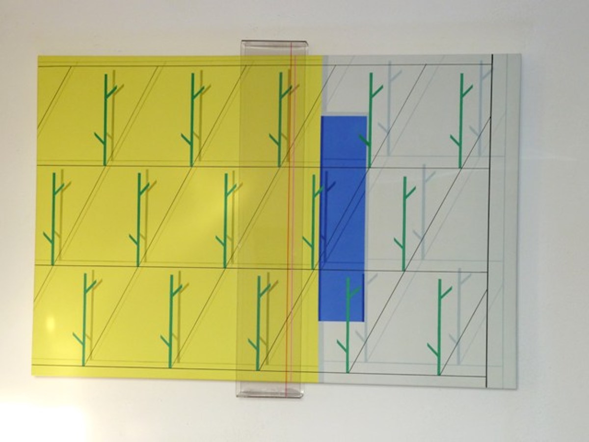 Iler Melioli, Scansione, 2013, assemblage plexiglass e acrilico su tela, 80x120x6web